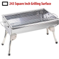 Stainless Steel Combined Charcoal Barbecue BBQ Grill / Stainless Steel Combined Barbecue [BBQ-881] Size:  L x W x H (47.5 x 33 x 31 cm). 