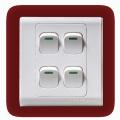 Switch Wener Plus 4 Gang 1 Way Wall Switch.