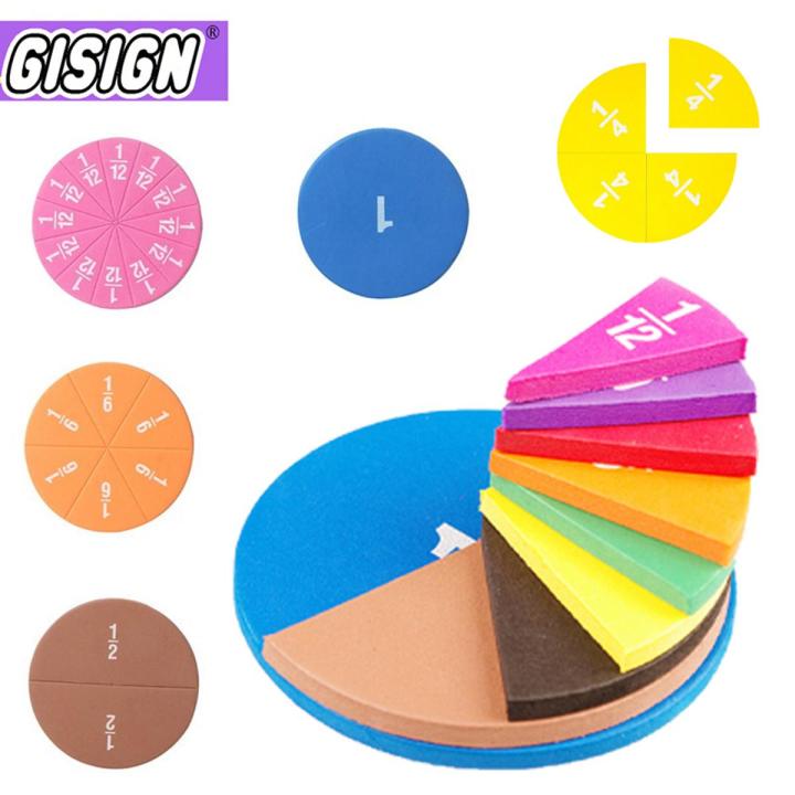 Children Montessori Math educational cognitive cards Toys For Child Development Circular Numbered Fractions Counting Chips Toy