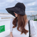 Summer Double-layer Fisherman Hat Women's Empty Top Sun Hat Outdoor UV Protection Foldable Sunshade Hat Sunscreen Sun Hat. 