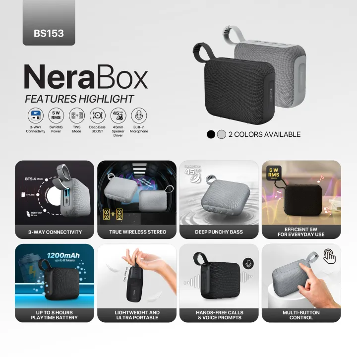 FANTECH%20BS153%20NeraBox%20MINI%20Portable%20Bluetooth%20Speaker%20GREY%20-%20Image%203
