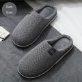 Men's Slippers Memory foam Slippers for home 2022 Winter Non-Slip Male House Shoes Stripe Unisex Indoor Slippers Soft Plus Size. 