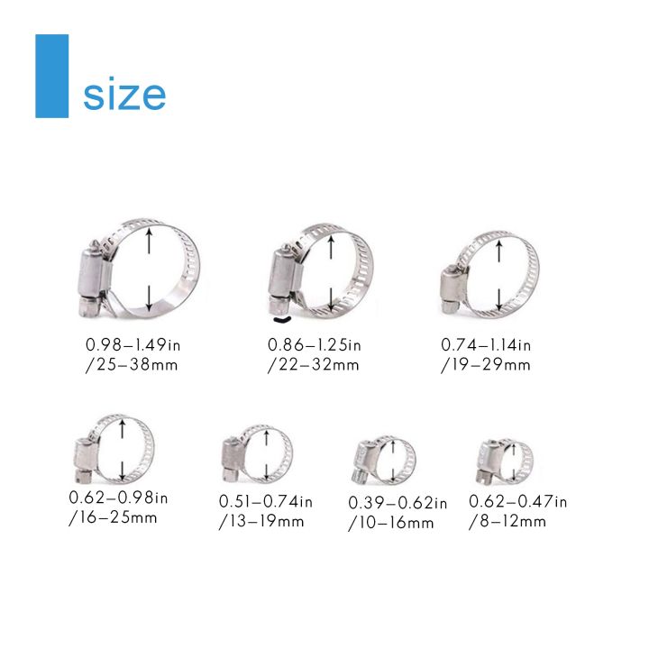 60-Piece%20Hose%20Clamp%20Set,%208-38%20mm%20Pipe%20Clamps%20Made%20of%20201%20Stainless%20Steel,%207%20Sizes%20Hose%20Clamps,%20Hose%20Ties,%20for%20Pipes%20-%20Image%202