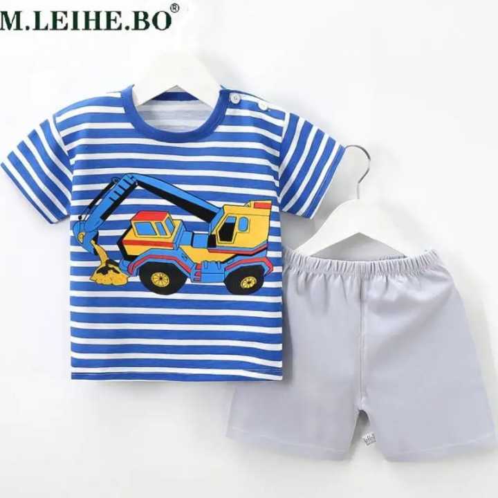 Summer Cotton Baby Sets short sleeve Boy T-shirt + Shorts Sets Toddler Clothing Baby Boy Clothes