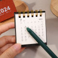 2024 Retro Simple Solid Color Desk Calendar Desktop Paper Mini Stand Calendar Daily Table Planner Yearly Agenda Organizer. 