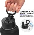 32 oz 1L Insulated Water Bottle with Straw Lid and Spout Lid,Stainless Steel Sports Water Bottle,Double Wall Vacuum ThermosBasketball.
