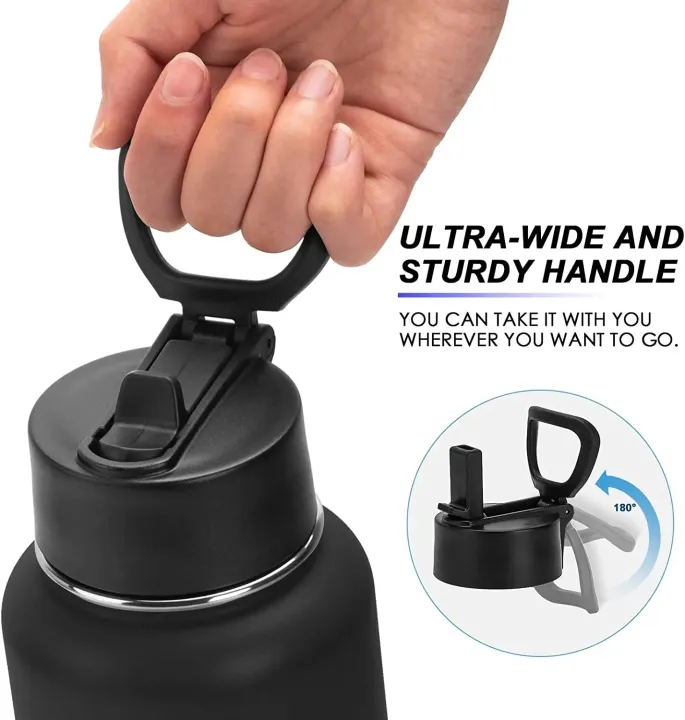 32%20oz%201L%20Insulated%20Water%20Bottle%20with%20Straw%20Lid%20and%20Spout%20Lid,Stainless%20Steel%20Sports%20Water%20Bottle,Double%20Wall%20Vacuum%20ThermosBasketball%20-%20Image%202
