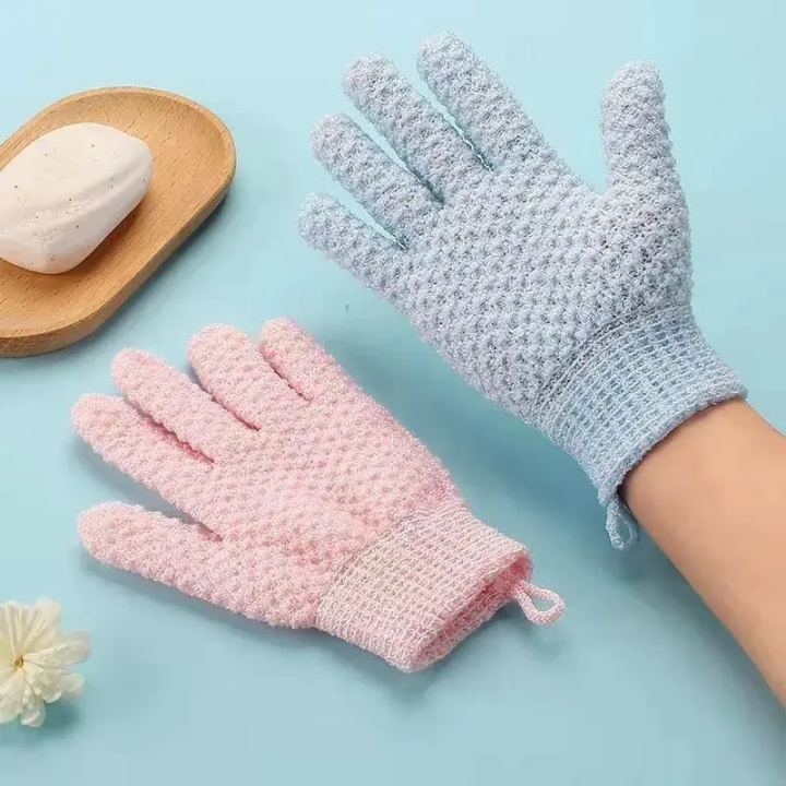 Improved quality 01 Pcs Bath Gloves Soft Shower Peeling Exfoliating Scrub Gloves Bathroom Tool