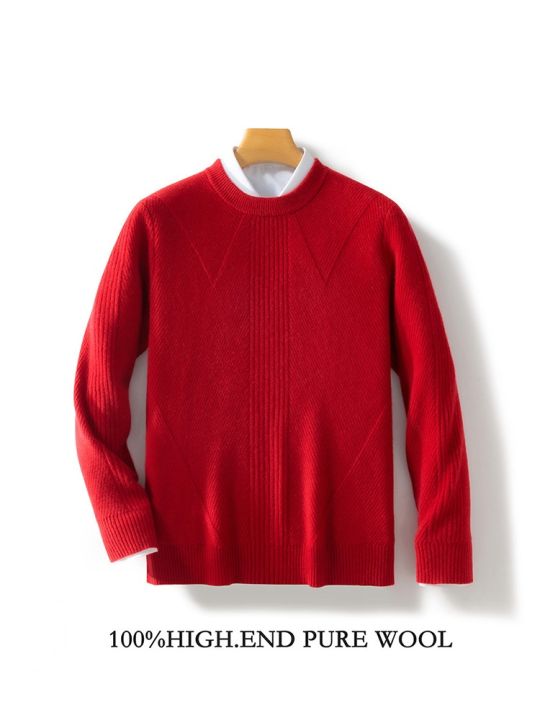 Men's%20New%20Cashmere%20Sweater%20Round%20Neck%20Long%20Sleeve%20Pullover%202024%20Autumn/Winter%20100%25%20Merino%20Wool%20Knit%20Solid%20Color%20Sweater%20Clothing%20-%20Image%207