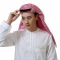 Men Muslim Scarf Saudi Arab Dubai Traditional Islamic Accessories Male Headscarf Hijab Plaid Turban Shemagh Gutra Prayer Wear.