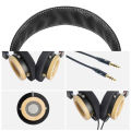 On-ear headphone sound Hellodigi WTD-3 Maple tone with 40mm speaker 3.5mm replacement cable HiFi open-back headphones. 