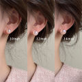 Silver needle European and American simple geometric round earrings light luxury high-end earrings commuting versatile temperament earrings wholesale women.