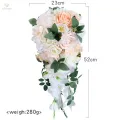 Cascading Bridal Bouquet Boho Silk Flowers Wedding Bouquet for Bride for Wedding Anniversary Photo. 