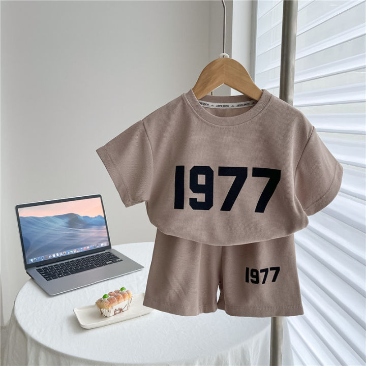 Child%20Summer%20Clothing%20Teen%20Girls%20Tshirt%20Shorts%202pcs%20Fashion%20Printed%20Suit%20Boys'%20Babies%202023%20New%20Style%20Simple%20Casual%20Sports%20Suit%20-%20Image%202