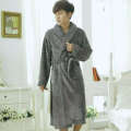 Sleeping Robe Couple Bathrobe Thickened Coral Velvet Pajama Large Fat Plus Size Flannel Autumn Winter Men and Women.