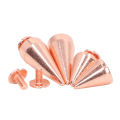 Spikes Studs, Metal Electroplated Rose Gold Easy To Install Hand Polished Punk Cone Spikes for Shoes Bags. 