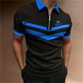Men's Tops Polo Golf Men's King Print T Shirt High Quality Turndown Short Sleeve Zipper Pullover Original Golf Wear Men Clothing. 