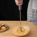Semi-Automatic Rotating Egg Beater Stainless Steel Hand Pressure Egg Whisk Self Turning Cream Egg Stirrer Coffee Milk Tea Mixer.