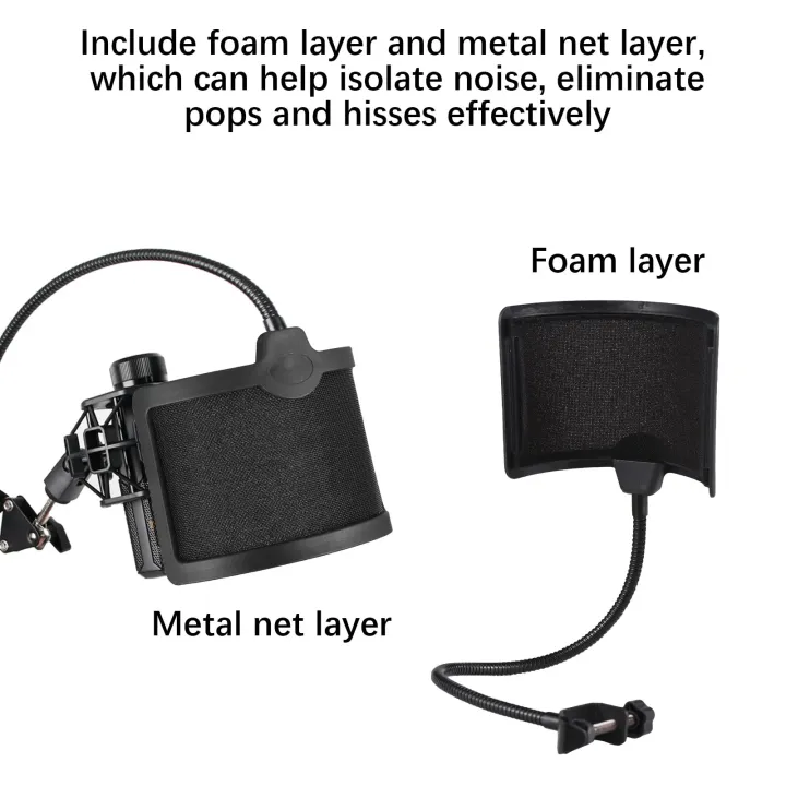 U-Type%20Bop%20Net%20Pop%20Filter%20Flexible%20Shaft%20Acoustic%20Filter%20Microphone%20Dedicated%20Wind%20Noise%20Net%20Wind%20Screen%20Mic%20Isolation%20-%20Image%205