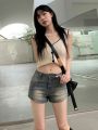Retro Do the Old Cowboy Shorts Women's Summer Popular Hot Girl High Waist Slimming Slim Straight Hot Pants Women's Fashionins.