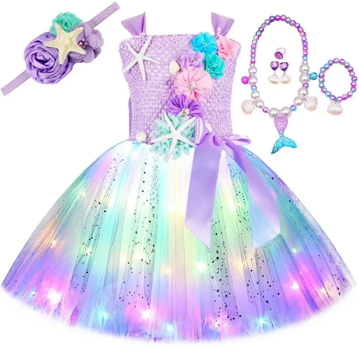 Princess%20Mermaid%20Dress%20for%20Girls%20LED%20Light%20Up%20Ocean%20Themed%20Birthday%20Party%20Tutu%20Dress%20Clothes%20Halloween%20Costume%20for%20Kids%20Vestidos%20-%20Image%207