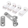 1Set Hasp Latch METAL Hasp Latch Lock Sliding Door Lock for Window Cabinet Fitting & 20Pcs Wire Fixing Clamp Clip White. 