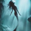 Siren Mermaid Fantasy Ocean Art Painting Print Canvas Poster Black Green Sea Underwater Cave Picture Living Room Home Wall Decor. 