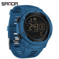 Sanda men watches sports pedometer calories 50m waterproof LED digital watch wristwatch Relogio Masculino 2145.