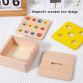 Object Permanence Box Kit, Early Learning Beech Wood 4 in 1 Wooden Coin Box Toy Kit for Baby for Indoor. 