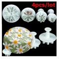 4Pcs/Set Daisy Flower Cookie Sunflower Plunger Cutter Sugar Fondant Cake Tool Christmas Cake Decorating Tools. 
