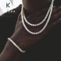 5mm Diamond 3/5/6. Men's 925 Moissanite Tennis Necklace with Certificate Women's Sterling Silver Gold Plated Choker Bracelet.
