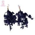Dangle Earrings All-match Temperament Tassel Streamers Faux Pearl Stud Earrings.