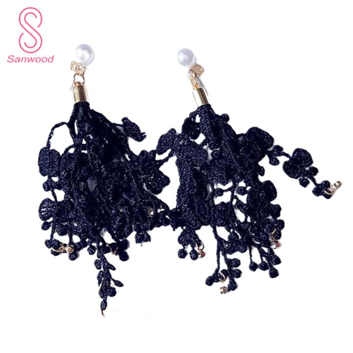Dangle%20Earrings%20All-match%20Temperament%20Tassel%20Streamers%20Faux%20Pearl%20Stud%20Earrings%20-%20Image%202