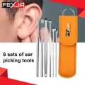Portable Ear Cleaner Set Stainless Steel With Lather Case -1pcs.
