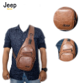 Jeep PU Leather Shoulder Crossbody Bag For Men. 