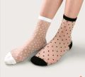 6 Pair Six Colour Crystal Polka Dot Socks. 