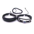 1Set 3/4Pcs Mix Leather Bracelet Men Multi-layer Bracelet Ladies Punk Casual Mens Bracelets Jewelry Accessories Classic Pulseira. 