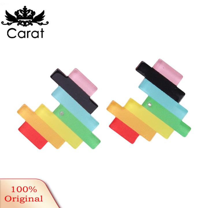 Carat Dating Earrings Rainbow Heart Triangle Earrings Cute Ear Studs for Prom Party Dating Trendy Ear Jewelry for Girls Buyers' Favorite Rainbow Color Earrings