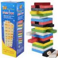 Wooden Wiss Toy JINGGA Stacking Building Game with Dices 54 Pcs. 
