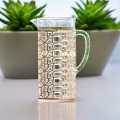 Eco-Friendly Thin Golden Pattern Water Jug - Same as Picture, 2L Acrylic Drinking Pitcher.