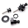 JOUYI 2PCS Strap Lock Security Lock End Button Guitar Straps Belt Buckle with 4PCS Guitar Pedals Footswitch Topper.