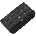Black 5 Rows Hook and Eye Tape Extension Bra Strap Extender 15 Pcs for Women. 