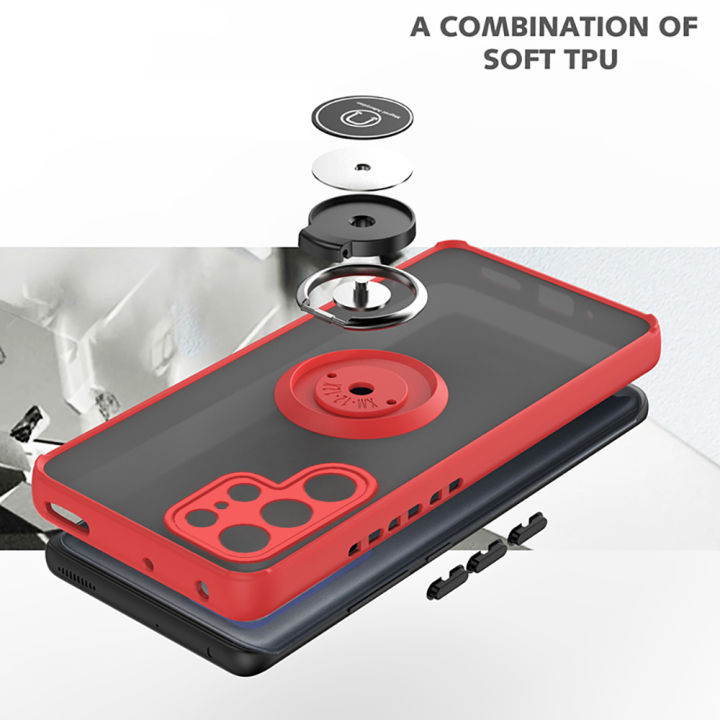 xprmy%20for%20Samsung%20Galaxy%20S23%20Ultra%20Matte%20clear%20phone%20protector%20case%20car%20magnetic%20ring%20stand%20anti-fall%20back%20cover%20-%20Image%207