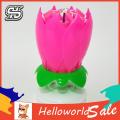 HelloWorld Birthday Candle Solid Paraffin Blossoming Birthday Cake Electronic Lotus Candle.