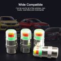 4Pcs Tire Pressure Indicator Valve Cap Anti-theft Upgrade Auto Tire Pressure Alarm Valve Stem Caps Cover Sensor Indicator Alert Tyre Air Gauge Warning Device. 