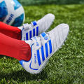 Black Green Triples Children's Football Shoes Outdoor Turf Non-slip Kids Sneakers Boys Soccer Cleats 10 to 16 zapatos de futbol. 