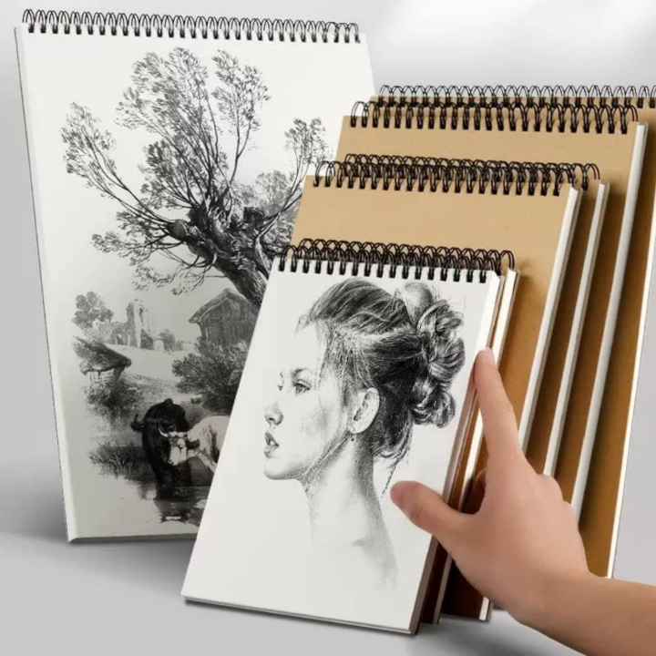 Sketch%20Book%20Pad,%20Drawing%20Paper%204''/5.5''%20Spiral%20Bound%20(100gsm),%20Pack%20of%201,%20Durable%20Acid%20Free%20Sketchbook%20for%20Painting%20-%20Image%203