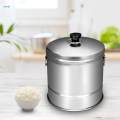 Stainless Steel Rice Steamer with Inset Draining Basket Rice Steaming Bucket 31cmx25cm.