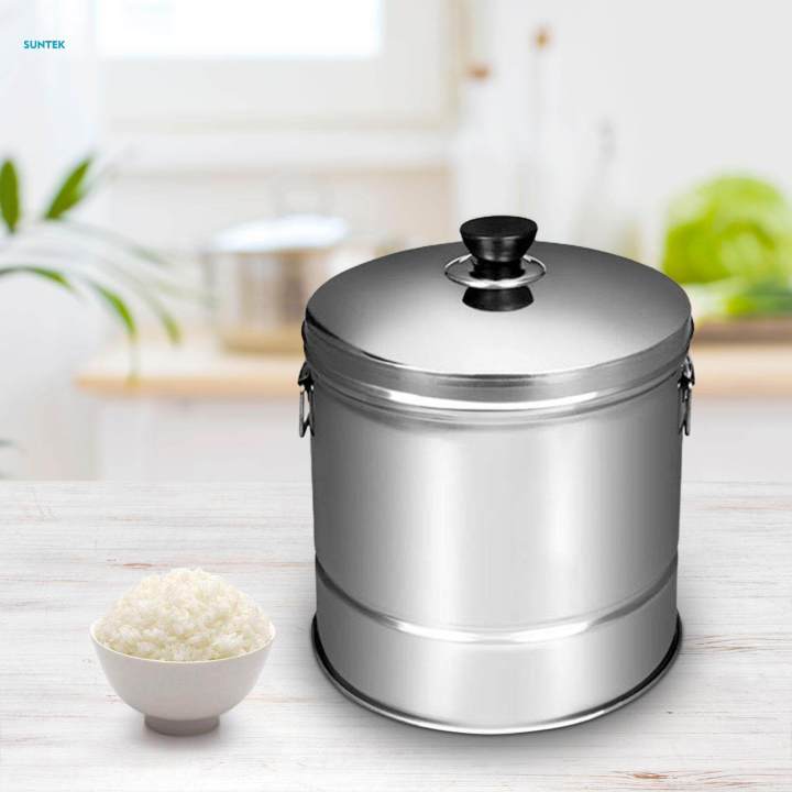 Stainless%20Steel%20Rice%20Steamer%20with%20Inset%20Draining%20Basket%20Rice%20Steaming%20Bucket%2031cmx25cm%20-%20Image%202