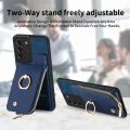 Cross Leather Ring Vertical Zipper Wallet Back Phone Case For Samsung Galaxy S22+ 5G/Samsung Galaxy S21 5G/Samsung Galaxy A32 4G/Samsung Galaxy S20/Samsung Galaxy S23 Ultra 5G/Samsung Galaxy A54 5G/Samsung Galaxy A04e/S. 